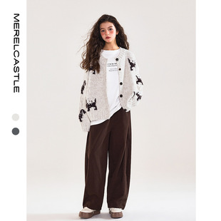 女童毛衣开衫春秋款2025新款初中生韩系穿搭女大童秋装针织外套薄