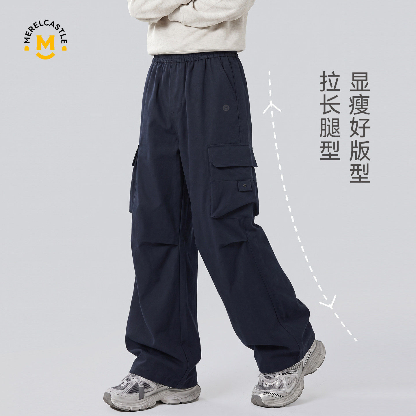 秋装女童新款宽松直筒工装长裤