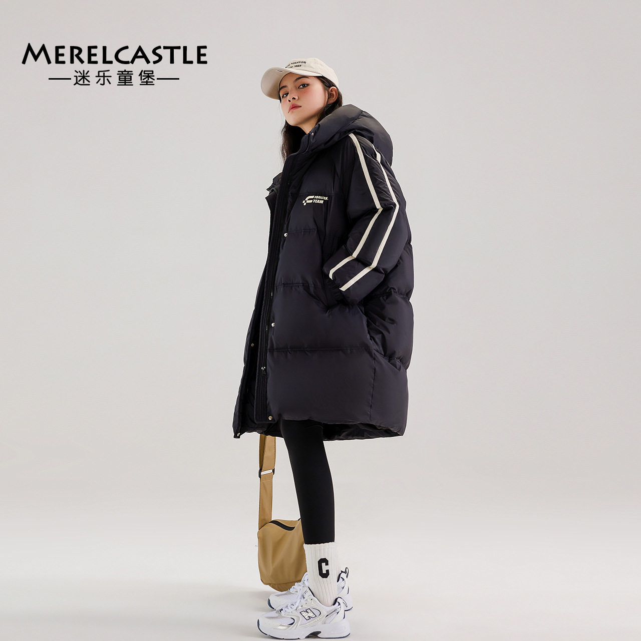 女童羽绒服中长款2025新款初中生冬装90白鸭绒女大童冬季加厚外套