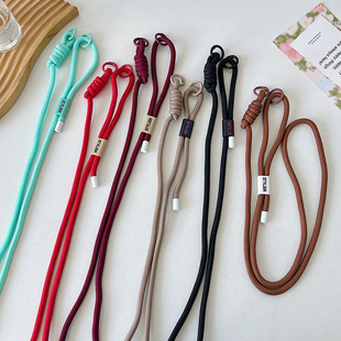 手机挂绳长款结实加粗斜跨背带长绳纯色挂脖女款手绳长链防丢失透明固定夹片垫片户外登山长吊绳网红多用卡片