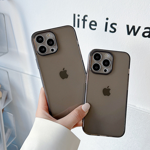 ins简约魔方直边XS简约纯色SE3保护套苹果7plus 8手机壳适用iPhone13promax镜头全包11镜头防摔12透黑XR软壳