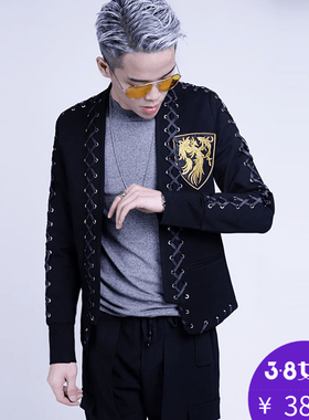 鹿晗同款小西装发型师潮韩版修身