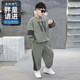 运动装 宽松时尚 新款 中大童春秋装 胖男童长袖 胖男孩加肥休闲装 套装