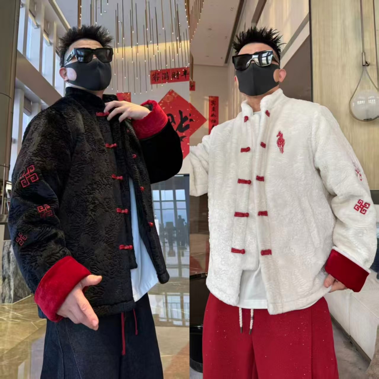 【立马暴富】金先生新中式国风撞色盘扣重工刺绣保暖夹棉夹克外套,男装,棉衣,淘宝优惠券,粉丝福利购,淘宝优惠卷