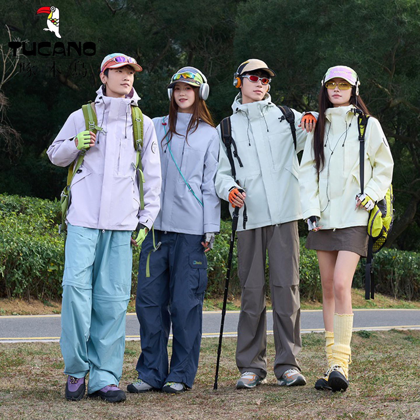 啄木鸟户外小个子冲锋衣男女2026春新款山系防风防水三合一登山服