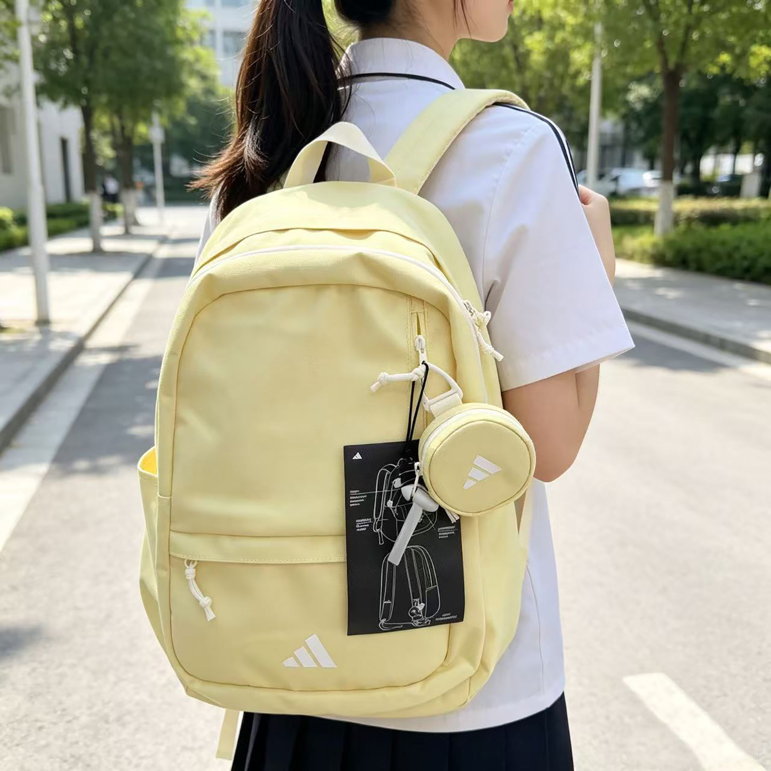 阿迪达斯书包女大容量女生高中运动背包男生初中生adidas双肩包