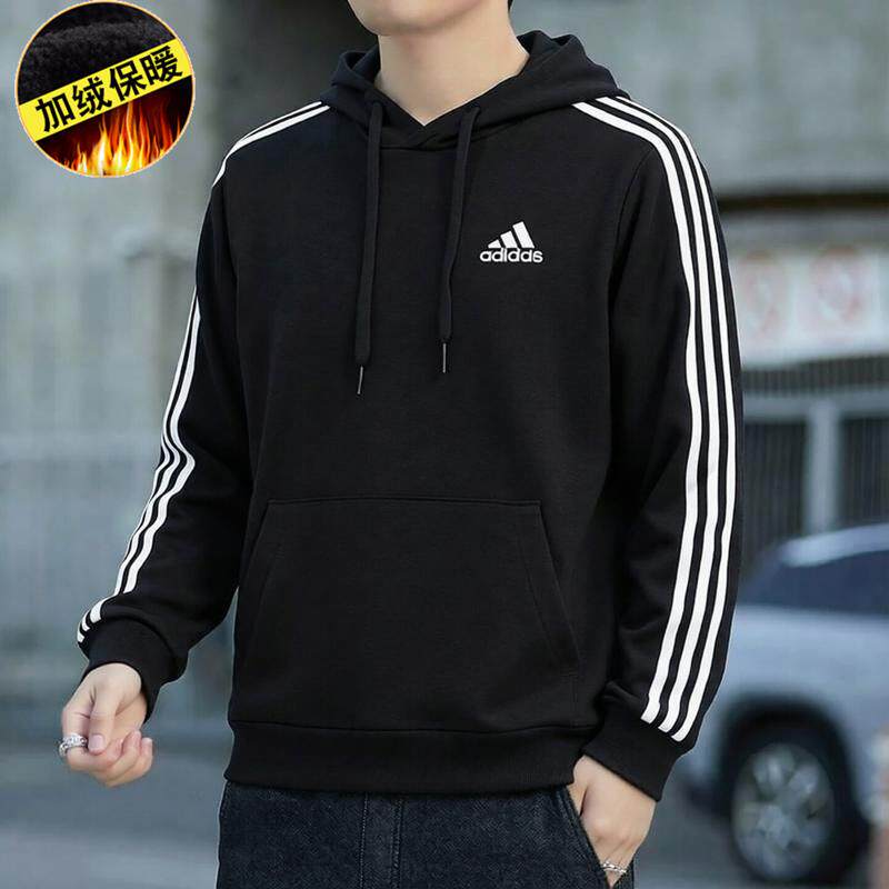 阿迪达斯卫衣男连帽男士宽松帽衫潮流新款运动休闲加绒外套上衣