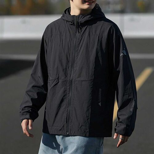 阿迪达斯男防晒户外连帽夹克