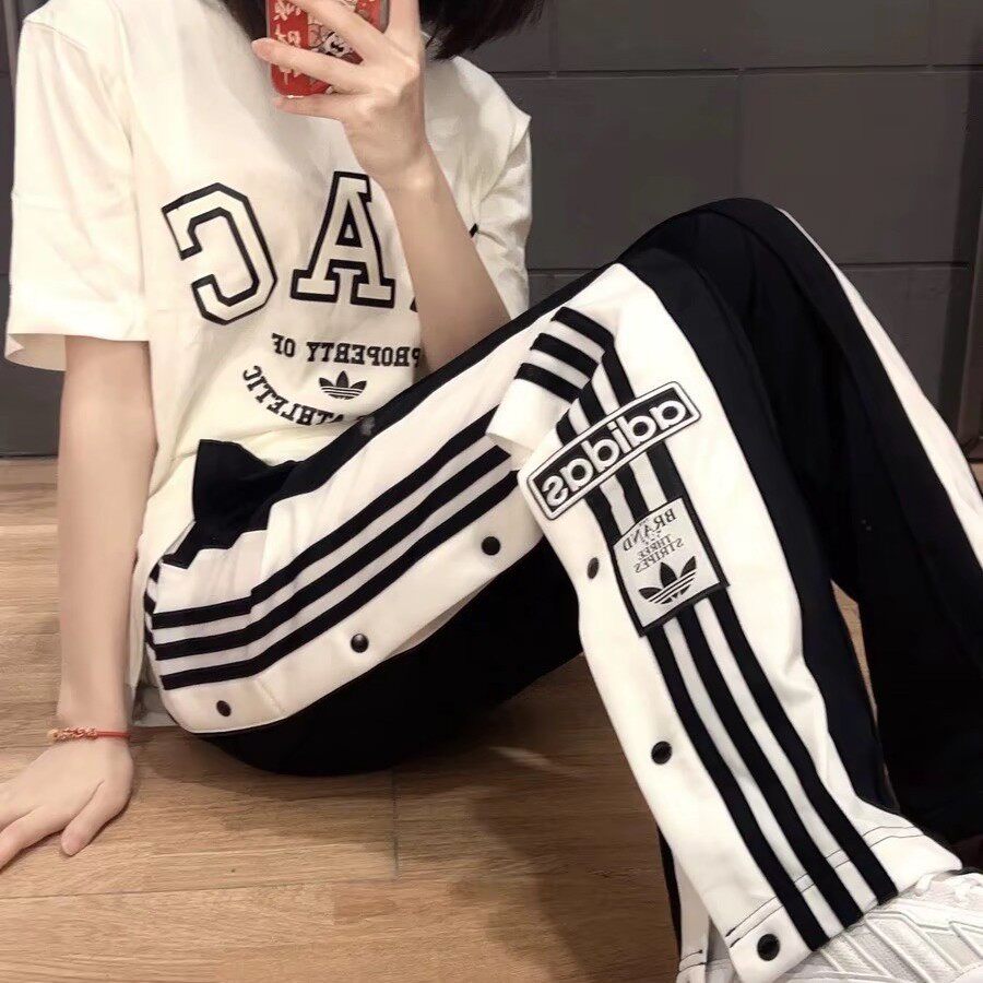 阿迪达斯三叶草女直筒运动长裤