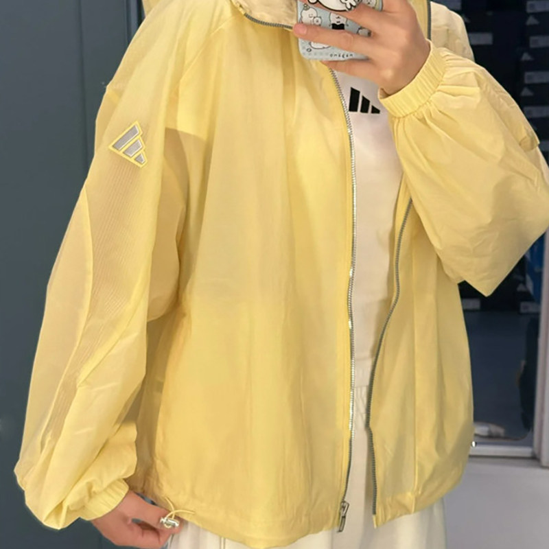 Adidas阿迪达斯正品2026新款女子夏季薄款防晒皮肤衣运动连帽外套