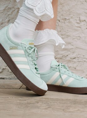 Adidas阿迪达斯板鞋男女款2026时尚潮流薄荷绿T头鞋德训鞋KH5552