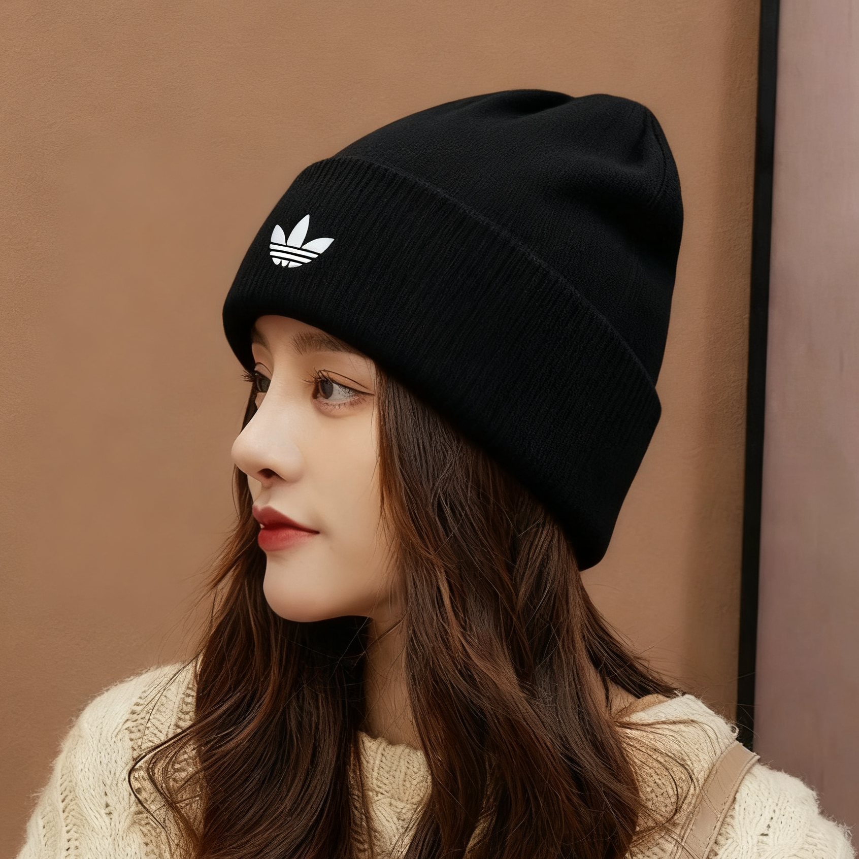 Adidas阿迪达斯冷帽男女款冬跑步户外登山运动针织毛钱帽子JW7998