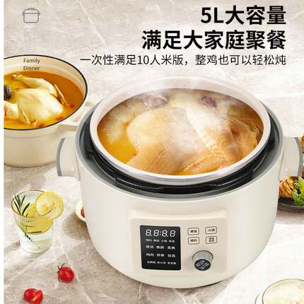 韩派电压力锅家用智能语音鸳鸯胆三格胆火锅多功能电压力锅