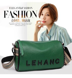 真皮包包女2021新款 高级感头层牛皮斜挎圆桶包百搭单肩枕头小包潮