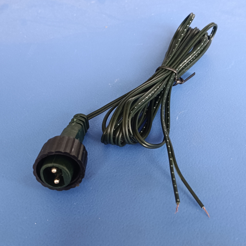 太阳能灯串双针插头线插电彩灯闪灯二芯线遥控太阳能板二针插头线