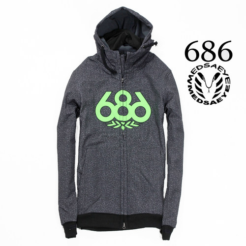 深灰色男士滑雪/单板滑雪服帽衫