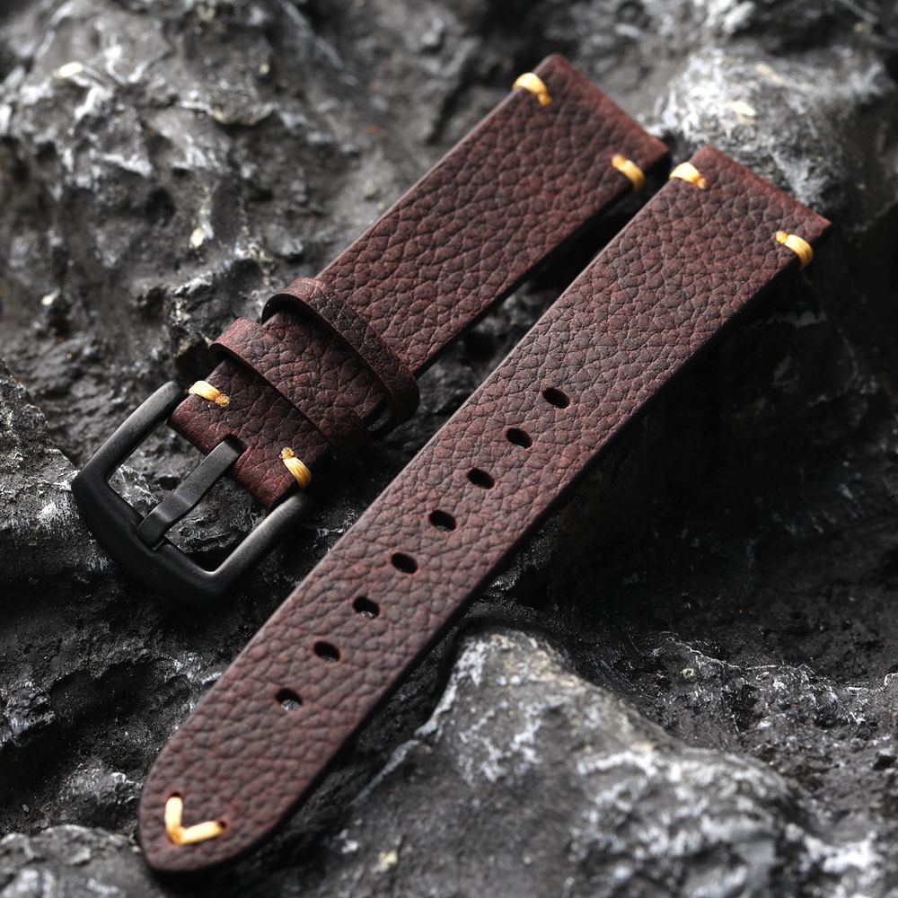 手工荔枝纹牛皮表带181920mm