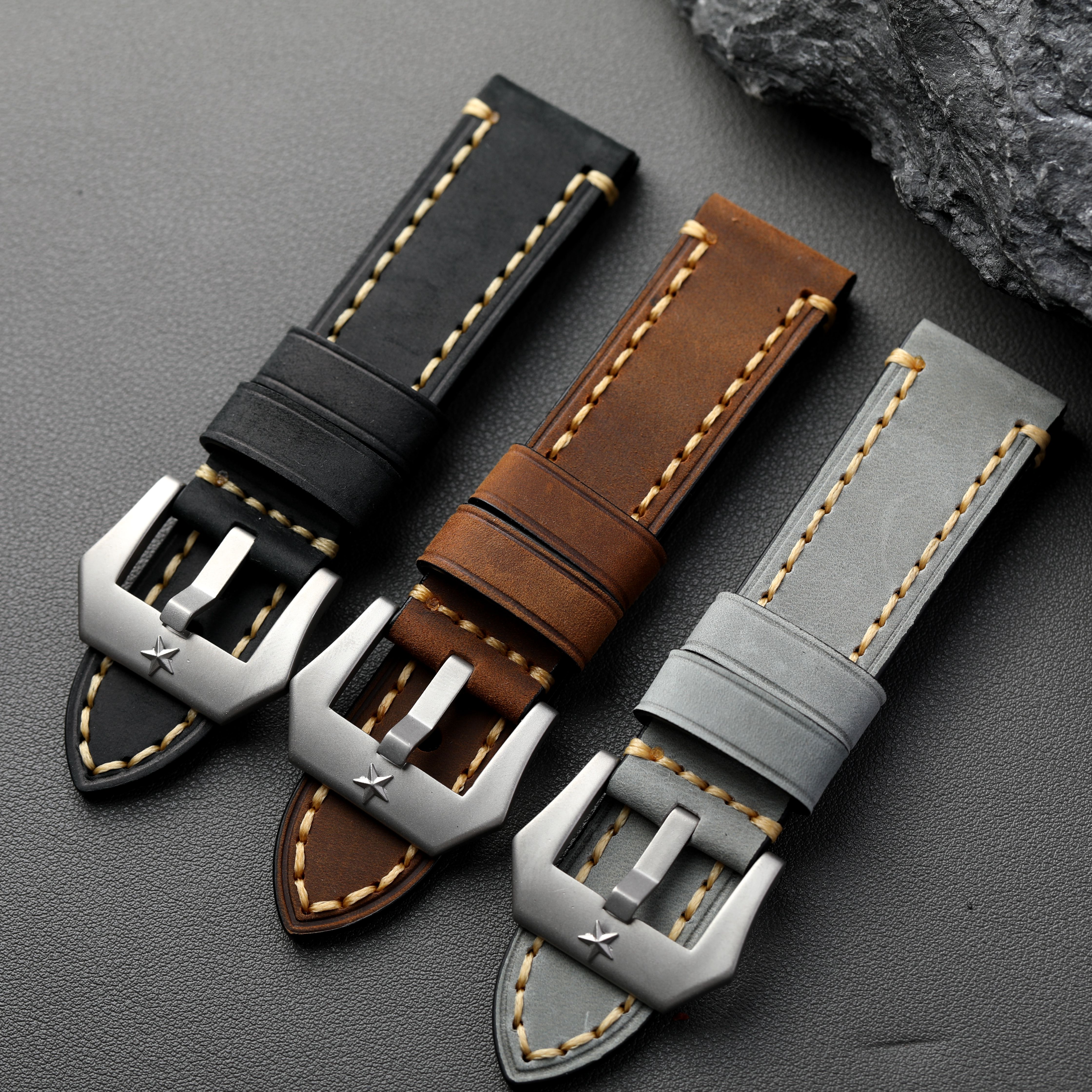 手工头层牛皮表带20212224mm