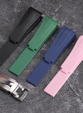 硅胶手表带适配劳力士黑绿水鬼迪通拿RUBBER 20MM橡胶表带B探险家