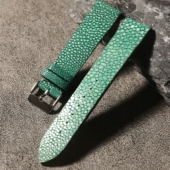 微瑕手工珍珠鱼鸵鸟脚皮表带18MM 20MM 22MM真皮表带复古风男表链