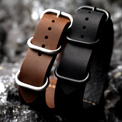 手工NATO真皮表带20MM22MM