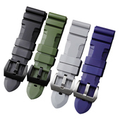 适配沛橡胶表带22 26MM黑灰橙蓝天然橡胶防尘防水男表链