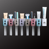 牙膏牙刷收纳架免打孔脸盆刷杯家用浴室壁挂式 自动收纳箱