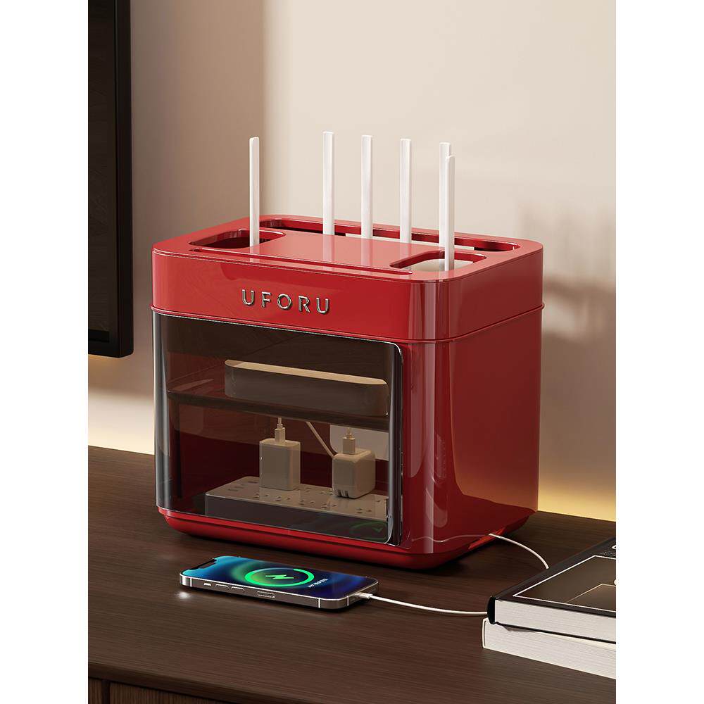 wifi路由器收纳盒电视机顶盒桌面置物架隐藏电线插座无线整理架