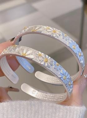 足银9999描金小雏菊手镯