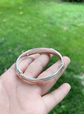 手工足银9999泡珠花推拉镯支持旧银料加工以旧换新