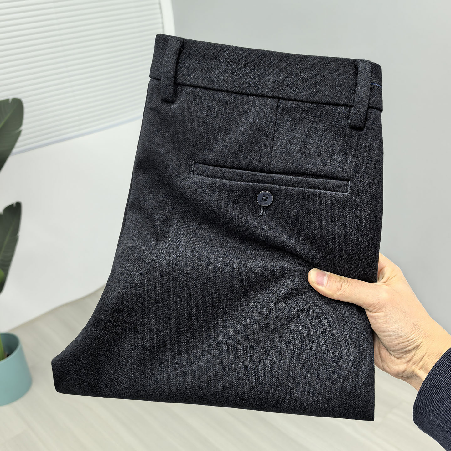 撤柜余单！秋冬厚款男士商务休闲毛呢料修身直筒休闲裤长裤子潮