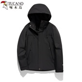 外套女单层防风衣旅游登山服潮 四季 啄木鸟户外冲锋衣男春秋季 薄款