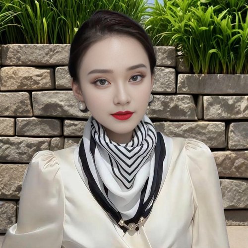 磁扣丝巾女夏季防晒护颈薄纱巾