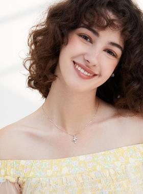 LOVEIXCC纯银趣味摘星小熊项链轻奢小众锁骨链情人节礼物送女友