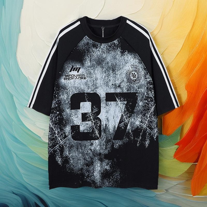 本墨再生美式复古印花短袖T恤