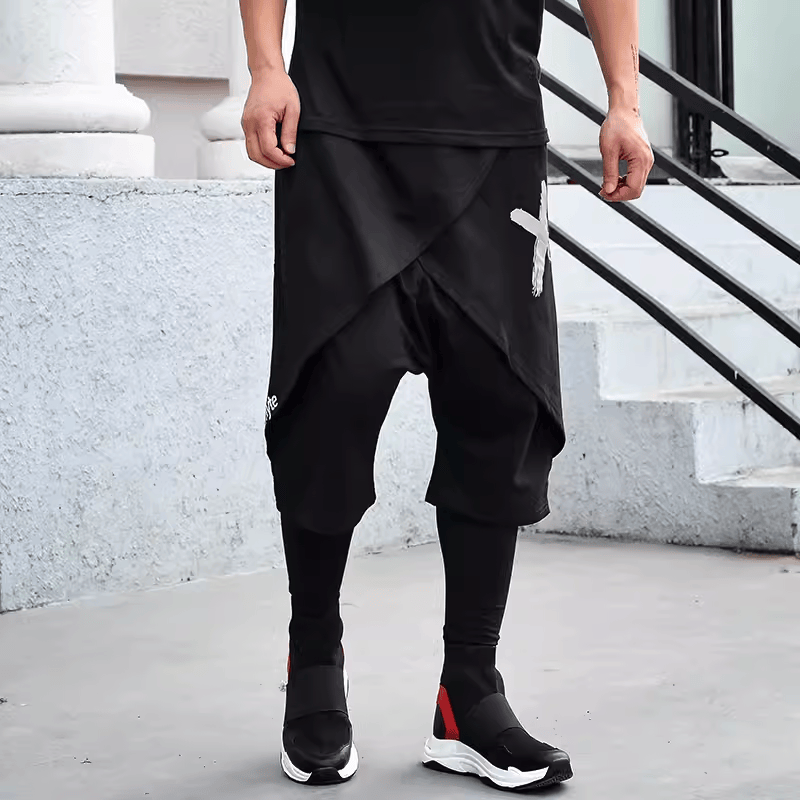 2025秋季新款黑色男士七分裤