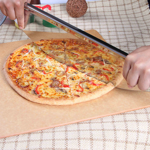 盈拓304不锈钢披萨摇刀 51.7cm商用半月切刀烘焙工具