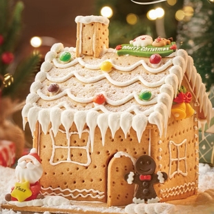 圣诞手工DIY姜饼屋饼干糖霜姜饼曲奇亲子活动组装材料包半成品