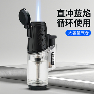 百诚新款防风打火机正品可充气耐用高档雪茄艾灸专用点火器喷枪