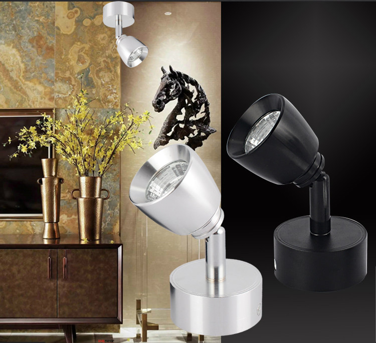 简约现代背景墙射灯logo字画灯床头格子3w5w柜台led射灯