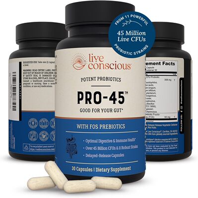 美国代购Live Conscious PRO45 Probiotics for Women & Men: Com