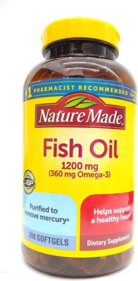 美国代购Nature Made Burp Less Omega 3 Fish Oil Softgels