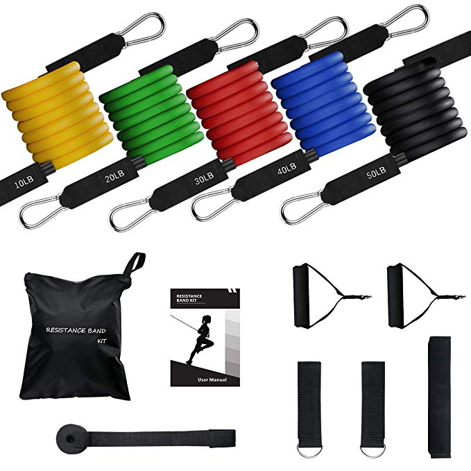 Mpow 150 LBS Resistance Bands set, Resistance Bands with Han