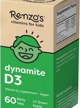 美国代购Renzo's Vitamin D3 for Kids - Vegan Vitamin D for Ki