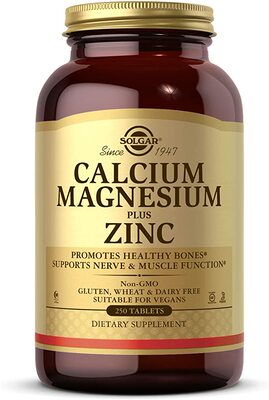 代购Solgar Calcium Magnesium Plus Zinc, 250 Tablets