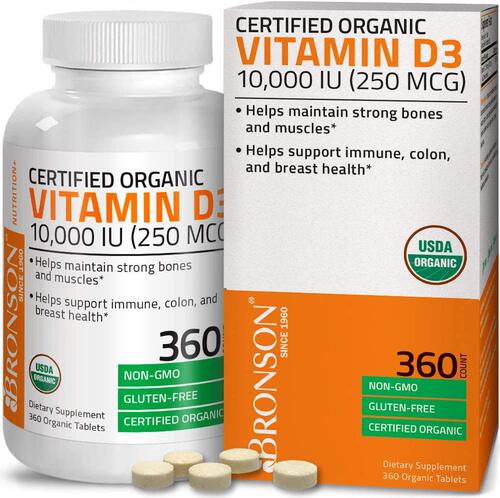 Bronson Vitamin D3 10000 IU 250 mcg 1 Year Supply