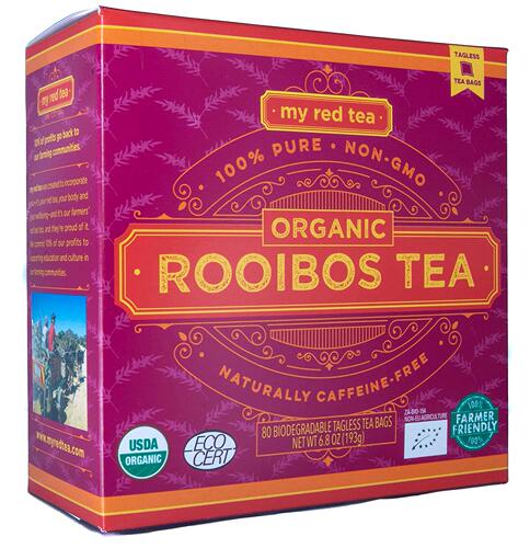 Rooibos Tea, USDA Certified Organic Tea, MY RED TEA. Tagless