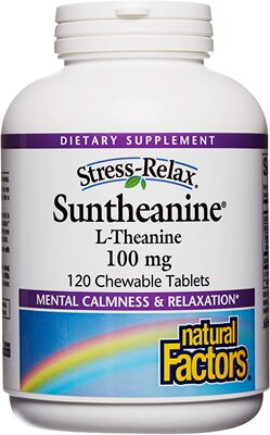 美国代购Stress-Relax Chewable Suntheanine L-Theanine 100 mg