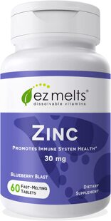 美国代购EZ Melts Dissolvable Zinc Supplement 30 mg, Sugar-Fr