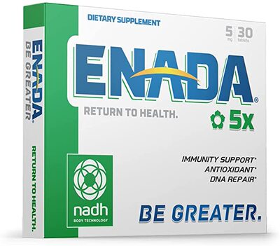 美国代购ENADA 5x NADH Supplement Enteric Coated with boost